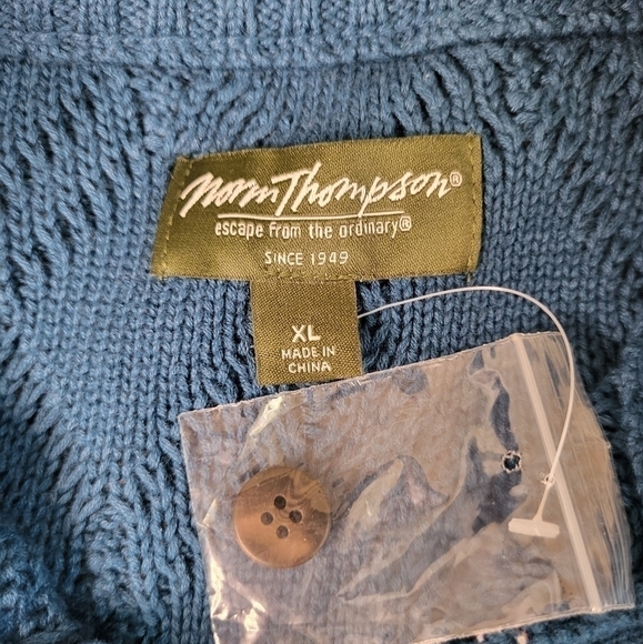Norm Thompson Sweater. Teal/Blue. Cotton Blend. Men's XL NWOT - Picture 9 of 14
